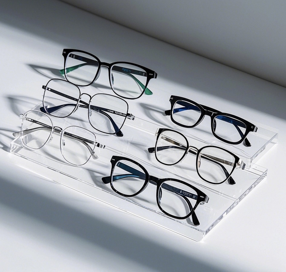 Acrylic flat glasses display stand