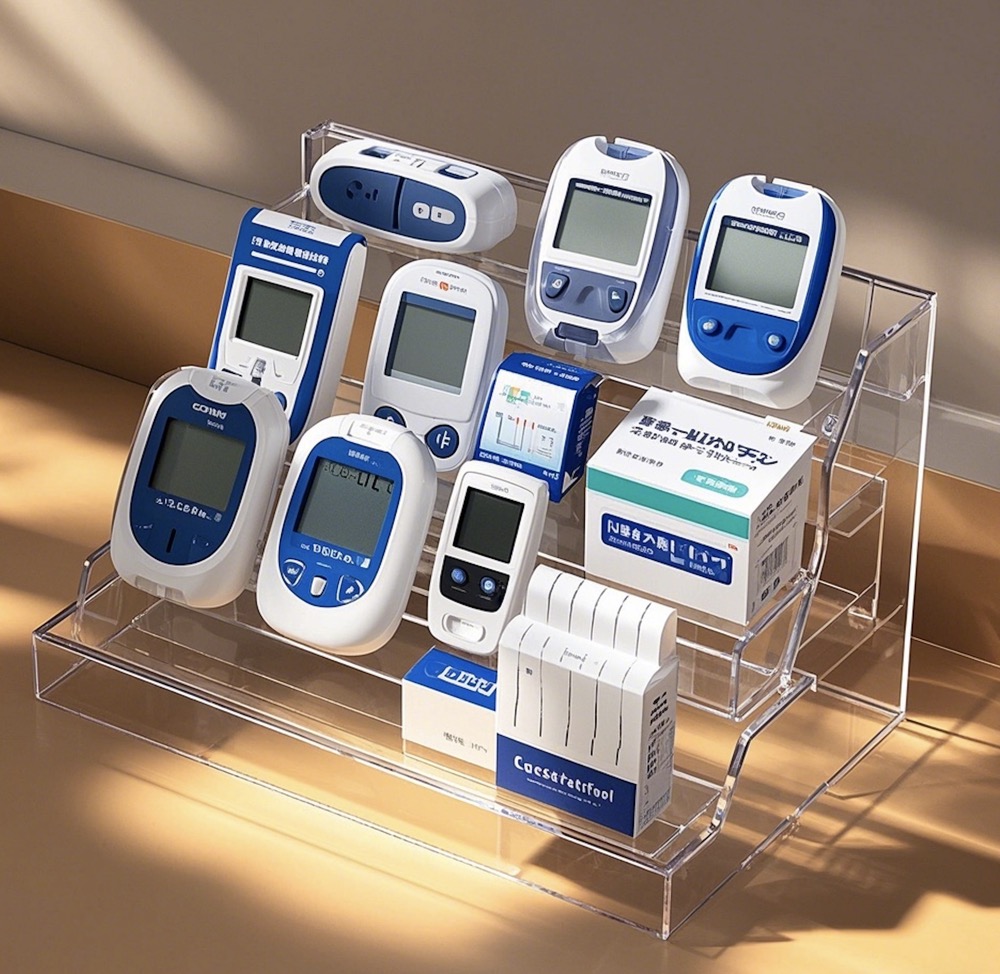 Acrylic blood glucose meter display stand