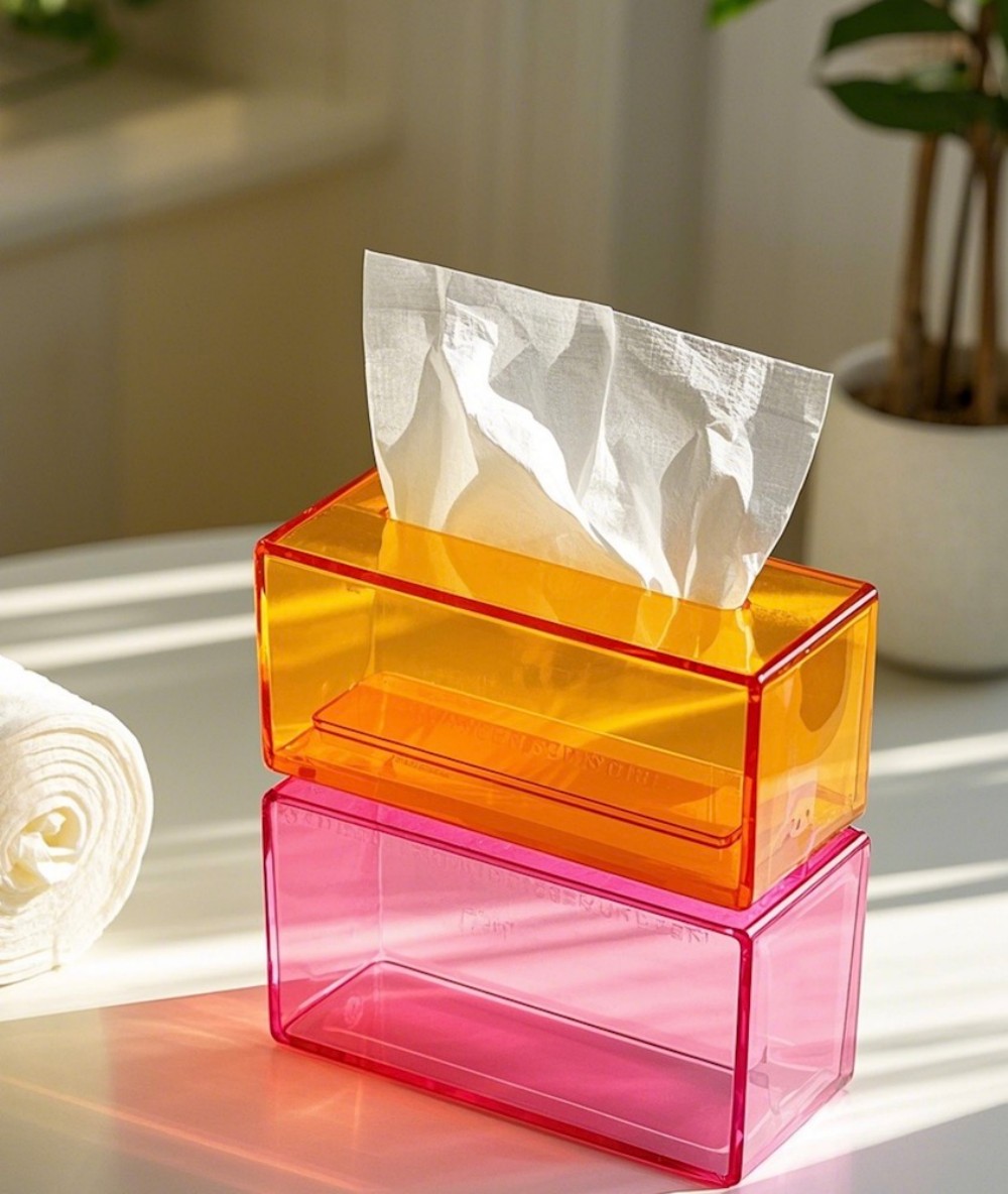 Acrylic colored tissue box
