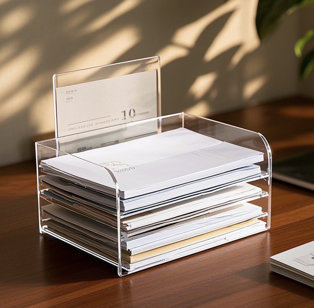 Acrylic horizontal version information rack