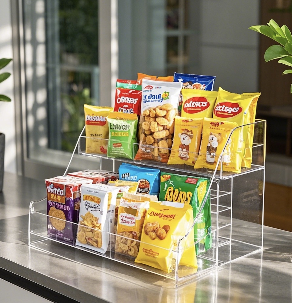 Acrylic multi-layer snack display rack: small space, large capacity, a must-have for retail display