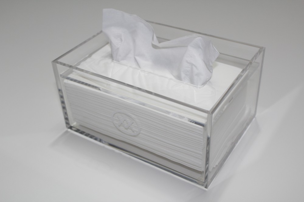 Acrylic square tissue box