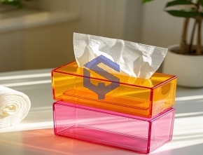 Acrylic colored tissue box