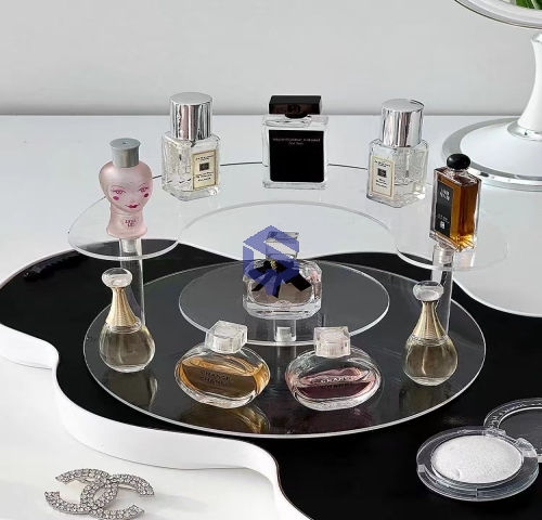 亚克力化妆品陈列盒 亚克力护护肤试用体验台 LED发光展示架