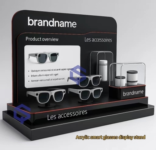 亚克力化妆品陈列盒 亚克力护护肤试用体验台 LED发光展示架