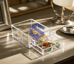 Transparent layered acrylic jewelry storage box: luxury jewelry protection solution