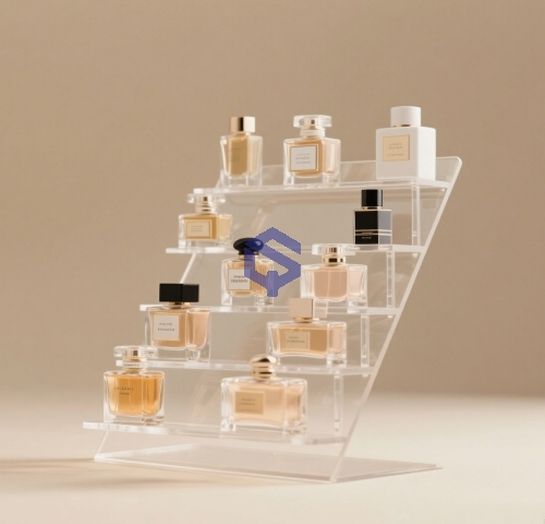 亚克力化妆品陈列盒 亚克力护护肤试用体验台 LED发光展示架