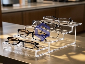 Acrylic step glasses display stand
