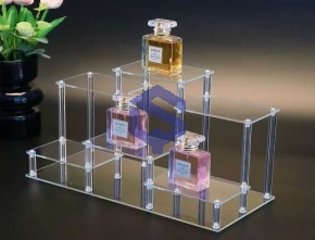 Acrylic tiered perfume display rack