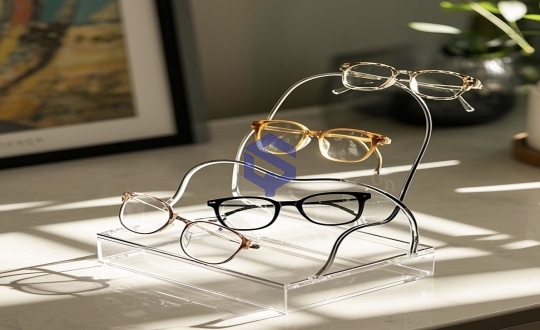 Acrylic hot-bending glasses display stand: the perfect fusion of arc aesthetics and functionality