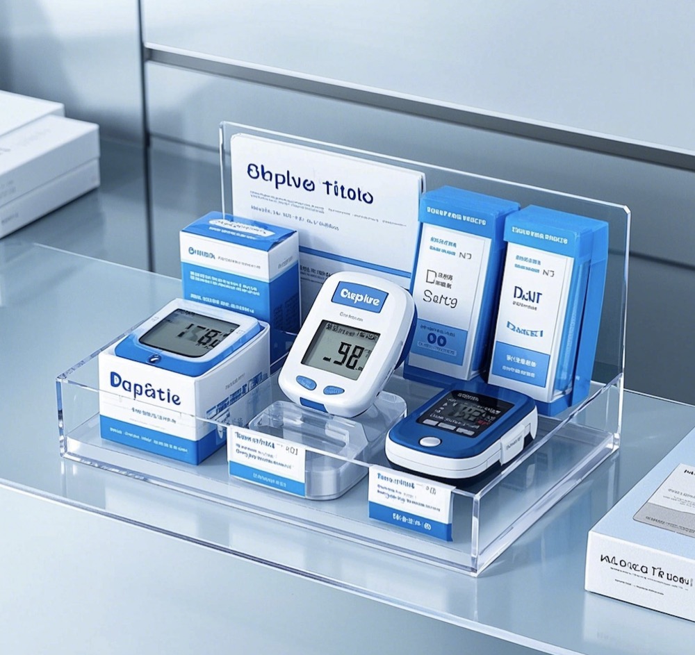 Acrylic blood glucose meter display stand