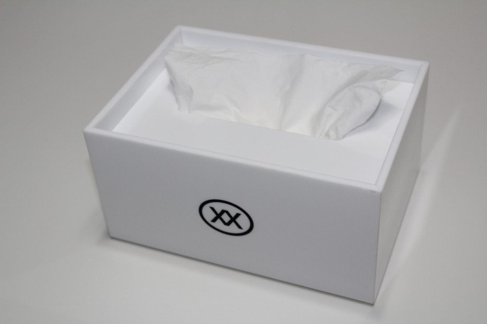 Acrylic square tissue box