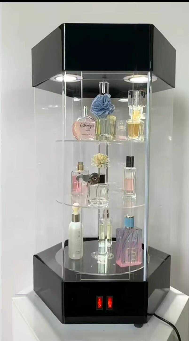 Acrylic rotating perfume display stand