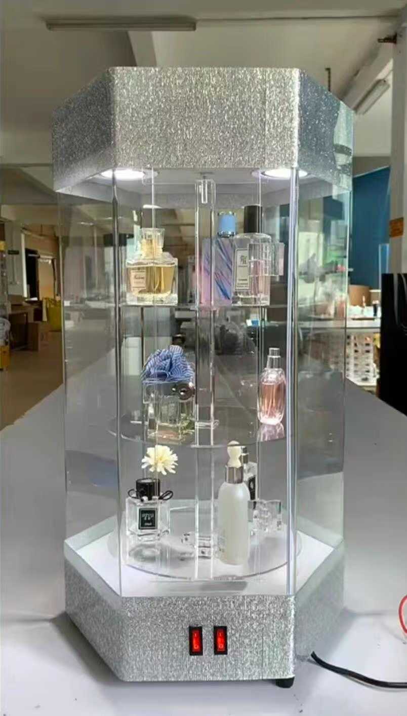 Acrylic rotating perfume display stand