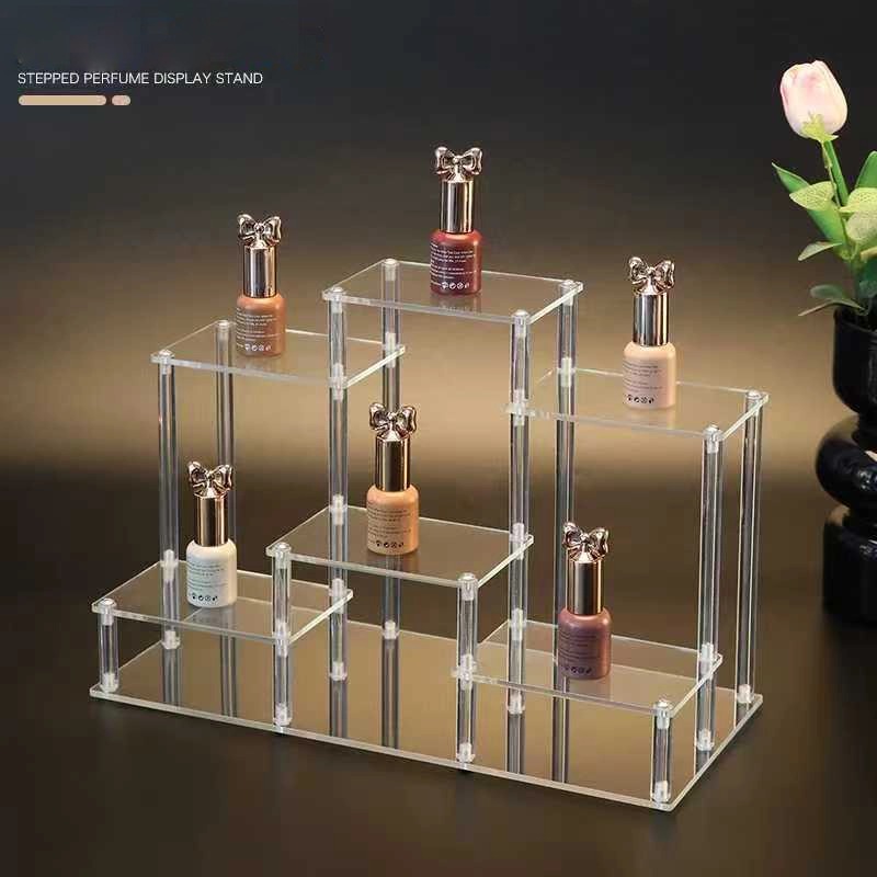 Acrylic tiered perfume display rack